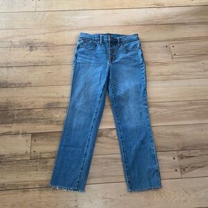 JCrew Jeans with High Waist and Frayed cuff Details
